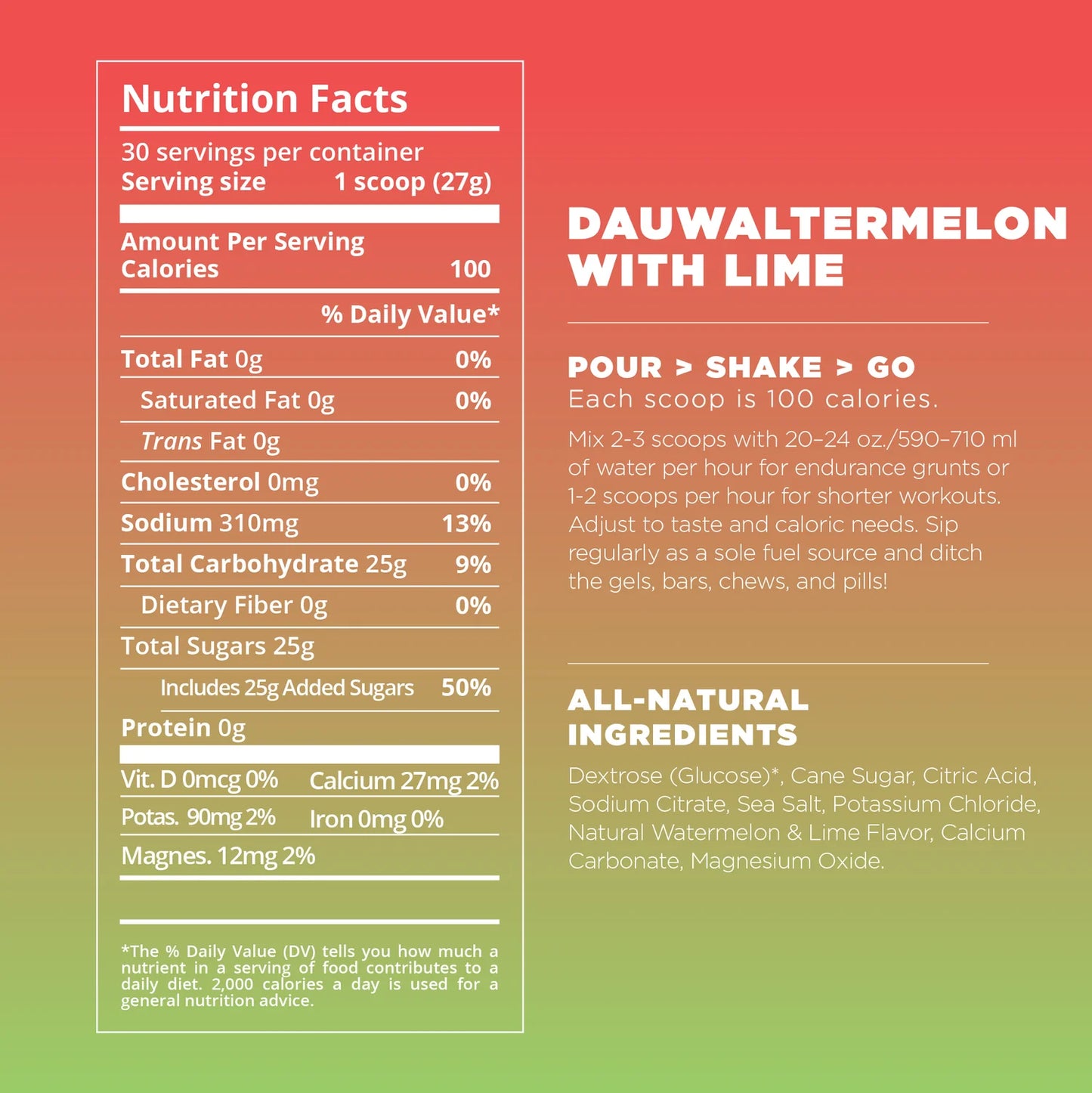 Tailwind Nutrition Endurance Fuel 50 Servings Dauwaltermelon Non-Caffeinated