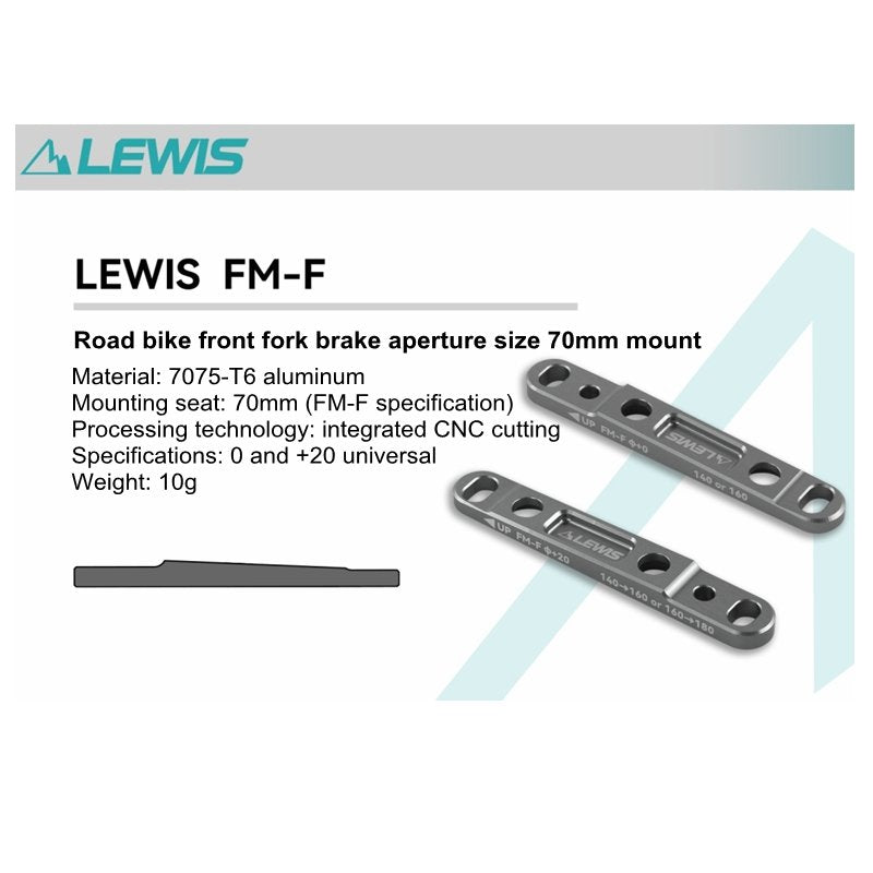 Lewis Flat Mount Road Bike Adapter Caliper - Black