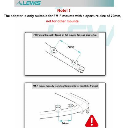 Lewis Flat Mount Road Bike Adapter Caliper - Black