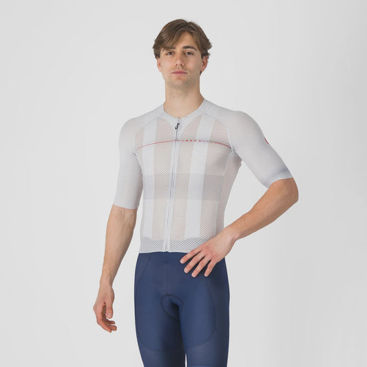Castelli Climber's A/C Jersey Silver Gray/Red XS