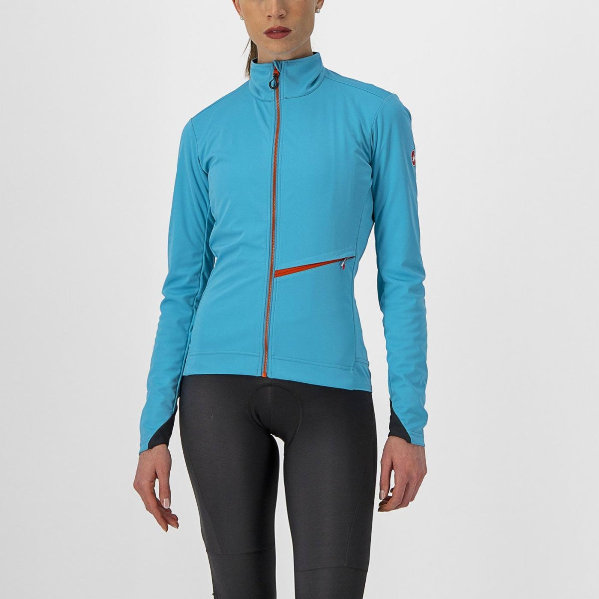 Castelli Go Women Jacket Sky Blue/Fiery Red