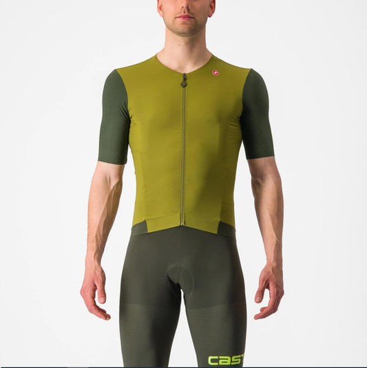 Castelli Premio Black Jersey Avocado Green/Deep Green M