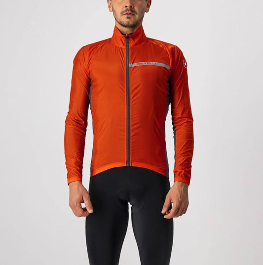 Castelli Squadra Stretch Jacket Fiery Red/Dark Gray XS