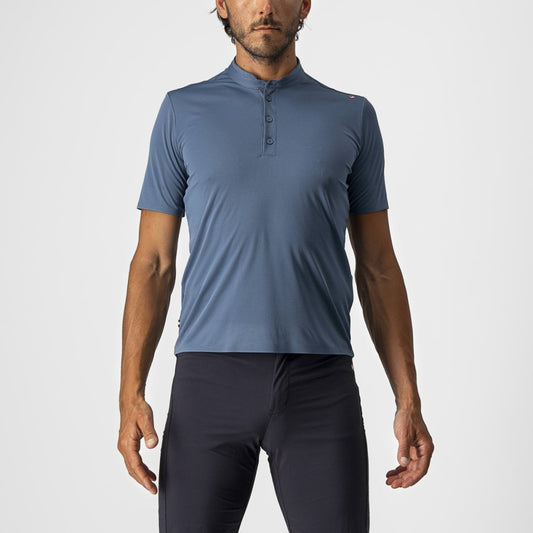 Castelli Tech 2 Polo Light Blue Steel S