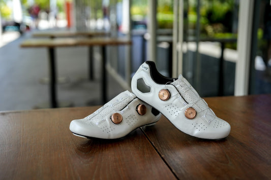 Lake CX333-X Road Shoes Custom Wide Men White (Rose Gold Boa) 43