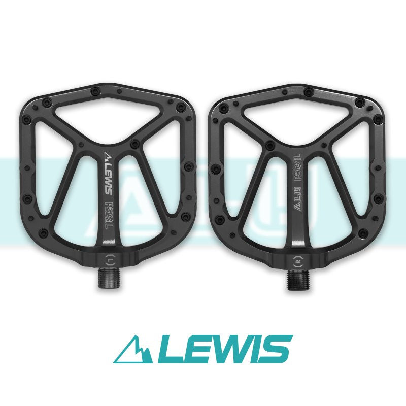 Lewis Aluminum Pedals Ridge - Black